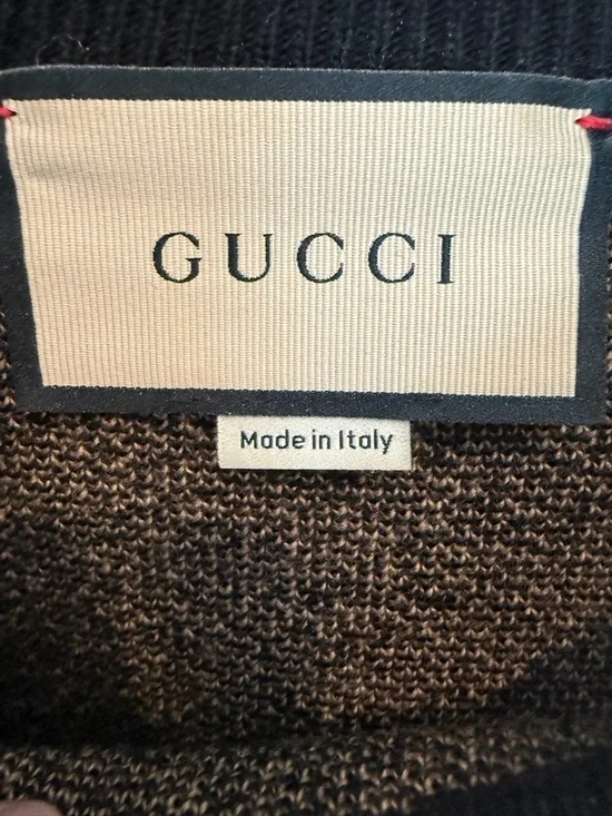 NWOT Gucci Brown and Tan GG Wool Blend Scarf - Picture 3 of 4